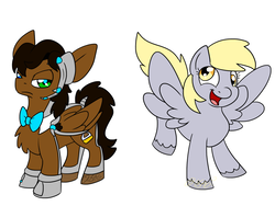 Size: 1024x768 | Tagged: safe, artist:usagi-zakura, derpy hooves, oc, oc:mister clever, g4, doctor who, eleventh doctor