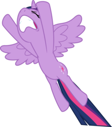 Size: 4719x5338 | Tagged: safe, artist:itv-canterlot, twilight sparkle, alicorn, pony, g4, the saddle row review, .ai available, .svg available, absurd resolution, eyes closed, female, flying, mare, simple background, solo, transparent background, twilight sparkle (alicorn), vector