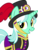 Size: 1665x2218 | Tagged: safe, alternate version, artist:charity-rose, lyra heartstrings, pony, unicorn, g4, clothes, female, hat, mare, recolor, simple background, solo, transparent background