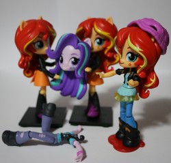 Size: 1909x1824 | Tagged: safe, starlight glimmer, sunset shimmer, equestria girls, g4, abuse, decapitated, decapitation, doll, equestria girls minis, eqventures of the minis, female, glimmerbuse, grimderp, irl, multeity, photo, severed head, shimmerstorm, story in the comments, toy, toy abuse