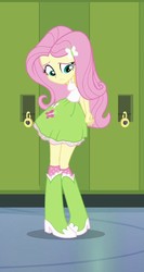 Size: 451x849 | Tagged: safe, screencap, fluttershy, equestria girls, g4, my little pony equestria girls, boots, clothes, cropped, cute, female, shoes, shy, shyabetes, skirt, solo