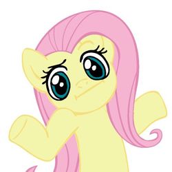 Size: 442x442 | Tagged: safe, fluttershy, g4, female, looking at you, shrug, shrugpony, solo