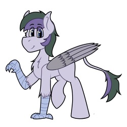 Size: 1460x1455 | Tagged: safe, artist:koonzypony, oc, oc only, oc:vintage collection, hippogriff, leonine tail, standing, talons