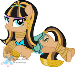 Size: 1024x908 | Tagged: safe, artist:princeofrage, pony, cleo de nile, egyptian, egyptian pony, monster high, mummy, ponified, resting bitch face, solo