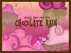 Size: 1280x960 | Tagged: safe, artist:krazykari, pinkie pie, pony, g4, chocolate, chocolate rain, cloud, cotton candy, cotton candy cloud, female, food, rain, solo