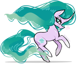 Size: 4433x3692 | Tagged: safe, artist:conflei, mistmane, pony, unicorn, g4, curved horn, eyelashes, female, heart, horn, long mane, mare, profile, rearing, simple background, smiling, solo, transparent background