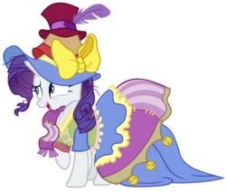 Size: 8200x7000 | Tagged: safe, artist:tardifice, rarity, pony, fame and misfortune, g4, absurd resolution, clothes, dress, female, hat, raised hoof, simple background, solo, stress couture, stress sewing, transparent background, vector