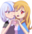 Size: 1347x1420 | Tagged: safe, artist:zacatron94, oc, oc only, oc:alice goldenfeather, oc:silverlay, human, anime, blushing, clothes, female, heart, heart hands, human female, humanized, one eye closed, simple background, transparent background, wink