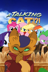 Size: 960x1440 | Tagged: safe, applejack, capper dapperpaws, fluttershy, pinkie pie, rainbow dash, rarity, spike, abyssinian, dragon, anthro, g4, my little pony: the movie, a talking cat!?!, chest fluff