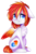 Size: 1095x1642 | Tagged: safe, artist:shiromidorii, oc, oc only, oc:heartfire, pegasus, pony, chest fluff, colored wings, crying, floppy ears, male, multicolored wings, simple background, sitting, solo, stallion, transparent background