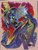 Size: 1813x2379 | Tagged: safe, artist:andy price, princess luna, queen chrysalis, alicorn, changeling, changeling queen, pony, g4, angry, colored pencil drawing, concave belly, duo, fangs, female, fight, glowing horn, horn, mare, ribcage, slender, thin, toned paper, traditional art