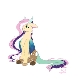 Size: 1500x1600 | Tagged: safe, artist:mah521, oc, oc only, draconequus, hybrid, interspecies offspring, offspring, parent:discord, parent:fluttershy, parents:discoshy, simple background, sitting, solo, white background