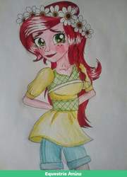 Size: 739x1024 | Tagged: safe, artist:gloriosadaisy, gloriosa daisy, equestria girls, g4, female, floral head wreath, flower, solo, traditional art