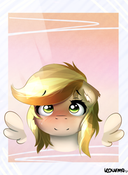Size: 1226x1674 | Tagged: safe, artist:kourma, oc, oc only, oc:dandelion blossom, pegasus, pony, bust, cute, portrait, solo, wings, ych result