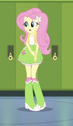 Size: 499x862 | Tagged: safe, screencap, fluttershy, equestria girls, g4, my little pony equestria girls, boots, clothes, cropped, female, shoes, skirt, solo