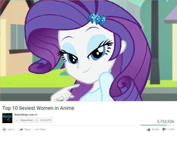 Size: 848x720 | Tagged: safe, artist:brandonale, edit, edited screencap, screencap, rarity, equestria girls, g4, my little pony equestria girls: rainbow rocks, player piano, barrette, bedroom eyes, fake, female, hairpin, looking at you, sexy, teaser, top 10 anime list parody, watchmojo.com