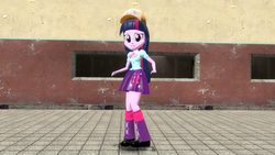 Size: 1600x900 | Tagged: safe, artist:tmntlonewolf, twilight sparkle, equestria girls, g4, 3d, cap, female, gmod, hat, looking at you, solo, twilight sparkle (alicorn)