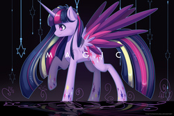 Size: 1800x1200 | Tagged: safe, artist:togeticisa, twilight sparkle, alicorn, pony, g4, female, rainbow power, solo, twilight sparkle (alicorn)