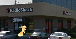 Size: 849x437 | Tagged: safe, applejack, g4, depressing, google maps, google street view, irl, photo, ponies in real life, radioshack, sad