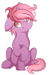 Size: 164x250 | Tagged: safe, artist:mindlesssketching, oc, oc only, oc:fairy floss, pony, unicorn, animated, gif, pixel art, simple background, sitting, solo, transparent background, ych result