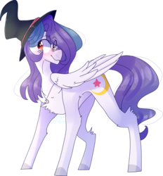Size: 1024x1102 | Tagged: safe, artist:erinartista, oc, oc only, oc:shylu, pegasus, pony, female, hat, mare, simple background, solo, transparent background, witch hat