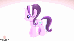 Size: 1097x610 | Tagged: safe, artist:sweet treats ponies, starlight glimmer, pony, unicorn, g4, animated, customized toy, figurine, gif, irl, photo, solo, toy, youtube link