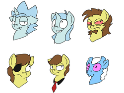 Size: 1024x768 | Tagged: safe, artist:usagi-zakura, pony, doofus rick, evil morty, pocket mortys, ponified, rick and morty, rick sanchez