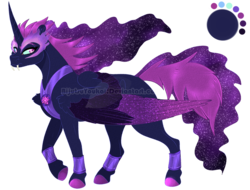 Size: 1250x952 | Tagged: safe, artist:bijutsuyoukai, oc, oc only, oc:night terrors, alicorn, pony, magical lesbian spawn, offspring, parent:midnight sparkle, parent:nightmare moon, reference sheet, simple background, solo, transparent background