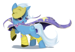 Size: 661x460 | Tagged: safe, artist:sip, trixie, pony, unicorn, g4, female, horseshoes, mare, mask, simple background, solo, transparent background