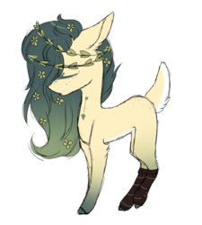 Size: 1024x1140 | Tagged: safe, artist:hyshyy, oc, oc only, deer pony, original species, clothes, simple background, socks, solo, transparent background