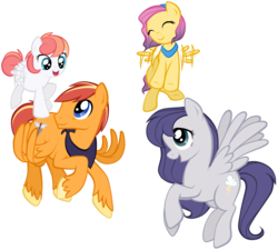 Size: 1024x920 | Tagged: safe, artist:petraea, oc, oc only, oc:cloud whisper, oc:medic mercury, oc:silverstorm, oc:sunshine daisy, pegasus, pony, family, female, filly, male, mare, offspring, parents:oc x oc, simple background, stallion, transparent background, vector