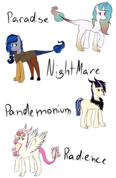 Size: 1024x1566 | Tagged: safe, artist:mah521, oc, oc only, draconequus, hybrid, discord gets all the mares, draconequus oc, interspecies offspring, next generation, offspring, parent:discord, parent:princess cadance, parent:princess celestia, parent:princess luna, parent:twilight sparkle, parents:discodance, parents:discolight, parents:dislestia, parents:lunacord, simple background, white background