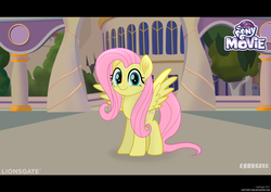 Size: 3550x2515 | Tagged: safe, artist:shutterflyeqd, fluttershy, pony, g4, my little pony: the movie, cute, female, high res, looking at you, mare, movie accurate, shyabetes, smiling, solo, spread wings, wings