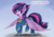 Size: 3030x2125 | Tagged: safe, artist:check3256, twilight sparkle, alicorn, pony, g4, alternate hairstyle, clothes, female, high res, looking at you, mare, open mouth, open smile, punklight sparkle, simple background, smiling, solo, thought bubble, twilight sparkle (alicorn), uniform, wonderbolts uniform, wondersparkle
