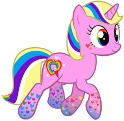 Size: 4000x3925 | Tagged: safe, artist:lost-our-dreams, oc, oc only, oc:rainbow heart, pony, unicorn, base used, female, high res, mare, rainbow power, simple background, solo, transparent background
