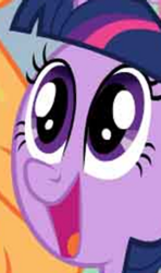 Size: 4000x6771 | Tagged: safe, screencap, twilight sparkle, g4, delighted, needs more jpeg, open mouth, reaction image