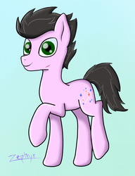 Size: 1021x1331 | Tagged: safe, artist:zephyr!, oc, oc only, oc:moonstone pike, earth pony, pony, male, scar, solo, stallion