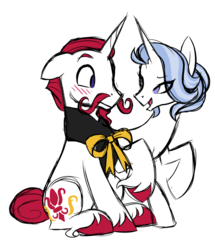 Size: 1024x1191 | Tagged: safe, artist:azure-art-wave, oc, oc only, oc:bâton rouge, oc:lucent, pony, unicorn, facial hair, goatee, male, moustache, offspring, parent:fancypants, parent:fleur-de-lis, parents:fancyfleur, siblings, simple background, stallion, transparent background