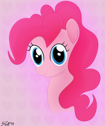 Size: 1340x1612 | Tagged: safe, artist:startledflowerpony, pinkie pie, earth pony, pony, g4, bust, female, portrait, smiling, solo