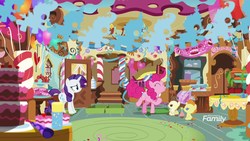 Size: 1920x1080 | Tagged: safe, screencap, pinkie pie, pound cake, pumpkin cake, rarity, earth pony, pegasus, pony, unicorn, g4, it isn't the mane thing about you, accordion, baby, baby pony, discovery family logo, female, male, mare, musical instrument, sugarcube corner