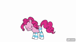 Size: 640x360 | Tagged: safe, artist:tridashie, pinkie pie, g4, animated, bipedal, clothes, cute, dancing, diapinkes, female, gif, it came from youtube, pelvic thrust, pinkie box, simple background, socks, solo, striped socks, white background, youtube link