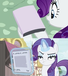 Size: 1314x1473 | Tagged: safe, edit, edited screencap, screencap, rarity, pony, unicorn, g4, it isn't the mane thing about you, book, exploitable, female, magazine, magazine cover rarity, mare, solo, template