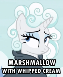 Size: 586x709 | Tagged: safe, edit, edited screencap, screencap, rarity, pony, unicorn, g4, it isn't the mane thing about you, cloud, cloud mane, female, image macro, mare, meme, rarity is a marshmallow, solo