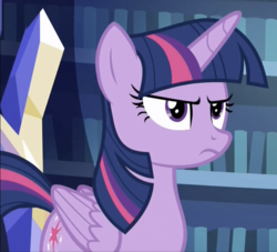 Size: 779x707 | Tagged: safe, screencap, twilight sparkle, alicorn, pony, g4, it isn't the mane thing about you, cropped, female, mare, solo, twilight sparkle (alicorn), twilight sparkle is not amused, twilight's castle, unamused