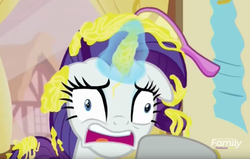 Size: 1046x666 | Tagged: safe, screencap, rarity, pony, unicorn, g4, it isn't the mane thing about you, my little pony: friendship is magic, derp, discovery family logo, female, floppy ears, mare, solo