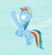 Size: 690x740 | Tagged: safe, screencap, rainbow dash, pony, g4, it isn't the mane thing about you, animated, cropped, female, gif, nailed it, nose in the air, perfect loop, solo, volumetric mouth