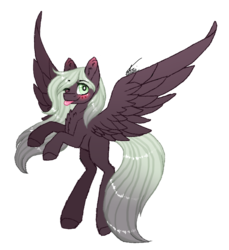 Size: 916x1000 | Tagged: safe, artist:inspiredpixels, oc, oc only, oc:reyna cloverfield, pegasus, pony, blushing, chest fluff, female, gift art, looking at you, mare, one eye closed, rearing, simple background, smiling, solo, spread wings, tongue out, transparent background, unshorn fetlocks, wings, wink