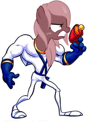 Size: 308x403 | Tagged: safe, artist:badumsquish-edits, edit, editor:runner2, oc, oc only, oc:annelida, worm pony, angry, blaster, crossover, earthworm jim, simple background, wat, white background