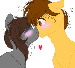 Size: 1982x1792 | Tagged: safe, artist:girlpowergeneration, oc, oc only, pony, blushing, female, heart, kissing, male, mare, shipping, simple background, stallion, straight, transparent background