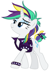 Size: 1530x2160 | Tagged: safe, artist:lifes-remedy, rarity, pony, unicorn, g4, it isn't the mane thing about you, alternate hairstyle, clothes, female, mare, raripunk, simple background, solo, transparent background, vector